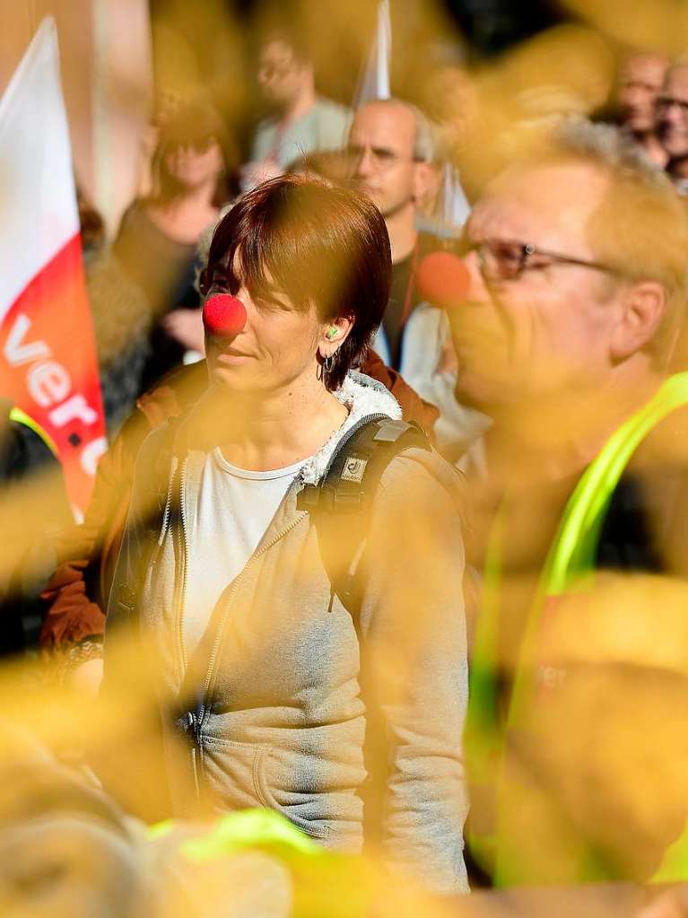 Rund 600 Menschen streikten am Donnerstag laut Verdi in Freiburg.