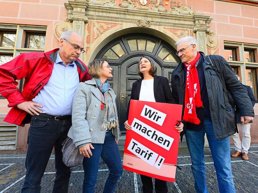 Rund 600 Menschen streikten am Donnerstag laut Verdi in Freiburg.