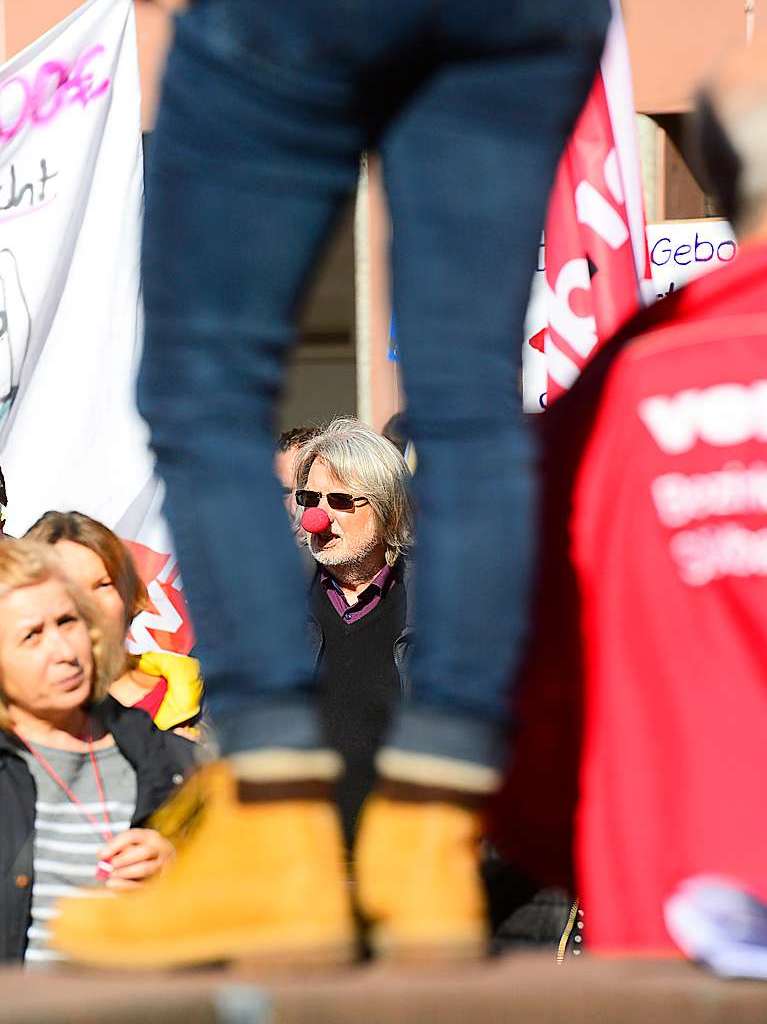 Rund 600 Menschen streikten am Donnerstag laut Verdi in Freiburg.