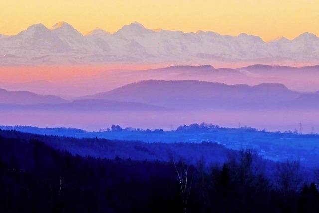 Blick bis zu den Alpen