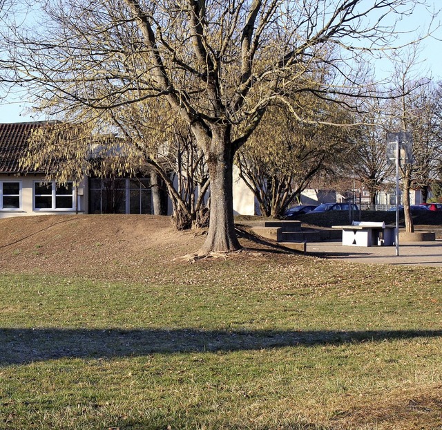 Hinter der Eimeldinger Schule, die von...gt werden nun einige  Verbesserungen.   | Foto: Victoria Langelott