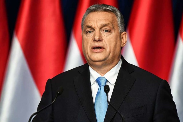 Ungarns Premier Viktor Orban und seine... fr Zwist in der konservativen EVP.    | Foto: afp