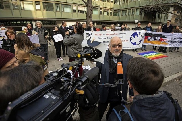 Mit Beharrlichkeit zum Ziel: Jrgen Gr...ws zum Prozess gegen Heckler und Koch.  | Foto:  DPA