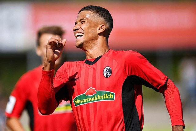 Chima Okoroji, hier in einem Spiel der zweiten Mannschaft des SC Freiburg.  | Foto: Patrick Seeger