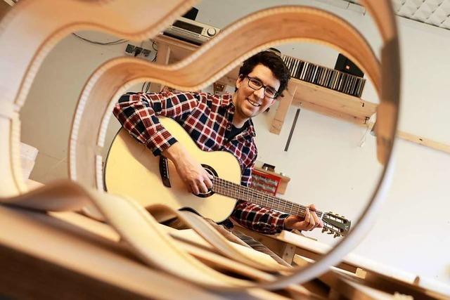 Gitarrenbauer Jan Wenk will mit handgefertigten Instrumenten berzeugen