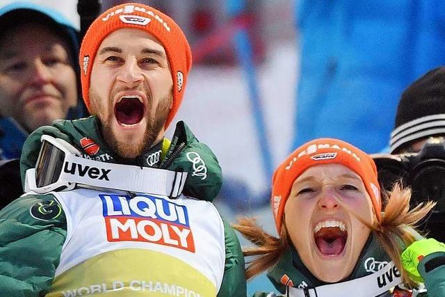 Zum Abschluss nochmal Skisprung-Gold