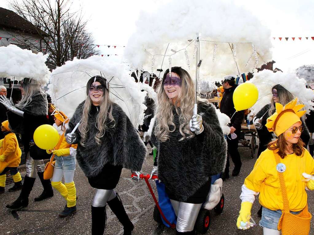 Etliche Motto- und Wagengruppen sowie Gastznfte waren beim Samstagnachmittagumzug in Niederwinden.