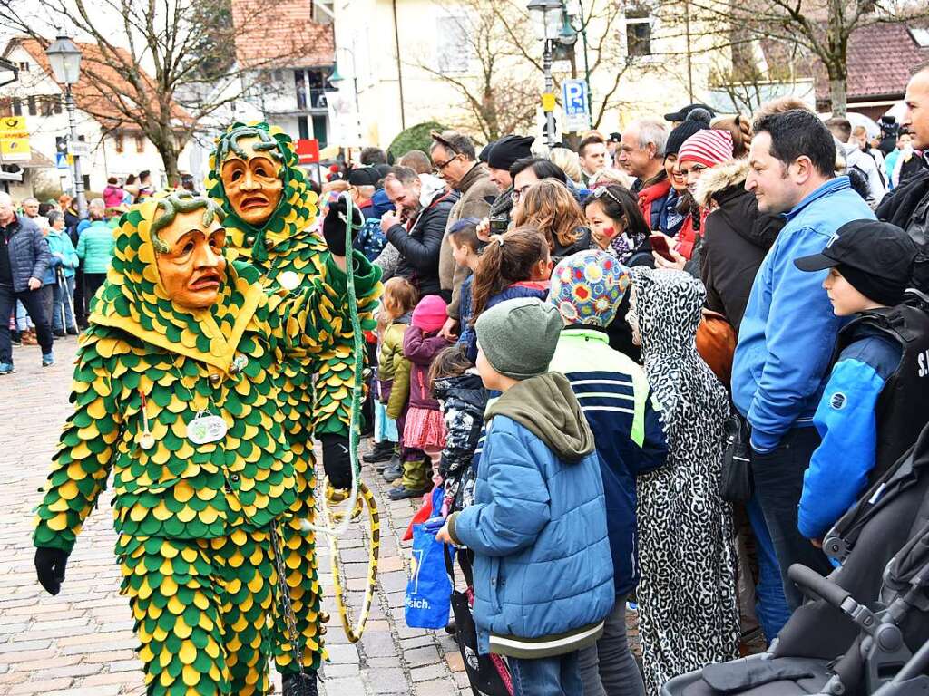 Ein bunter Gaudiwurm bewegte sich am Fasnetsonntag durch Kirchzarten