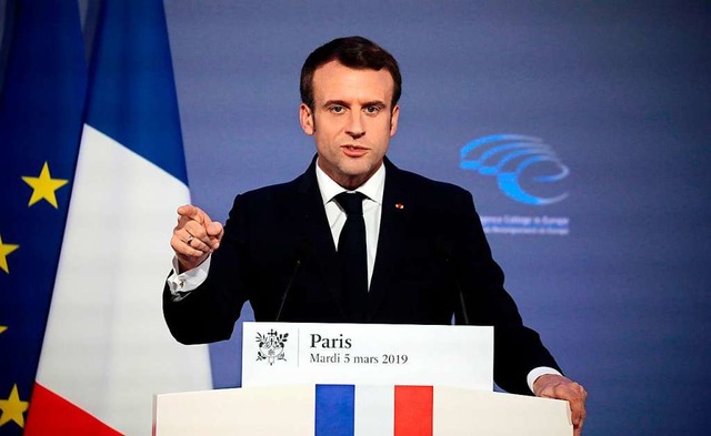 Frankreichs Prsident Emmanuel Macron ...nen &#8222;Neubeginn in Europa&#8220;.  | Foto: AFP