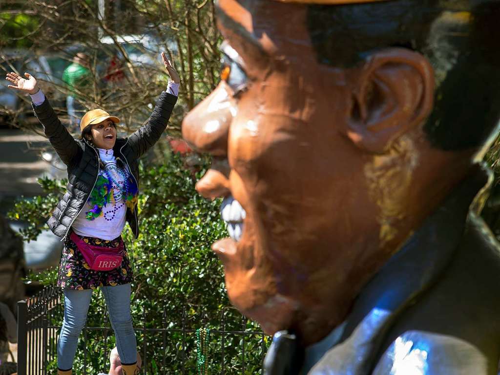 Auch die US-amerikanische Innenarchitektin Tiffany Brooks feiert den Fasnachtsdienstag in New Orleans.