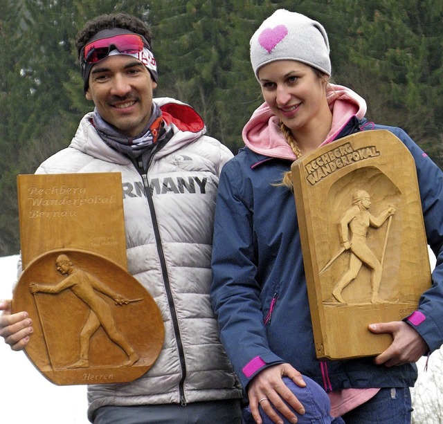 Die Wanderpokal-Gewinner Lutz Klausman...Georgen und Linda Becker, Vhrenbach.   | Foto: Ulrike Spiegelhalter