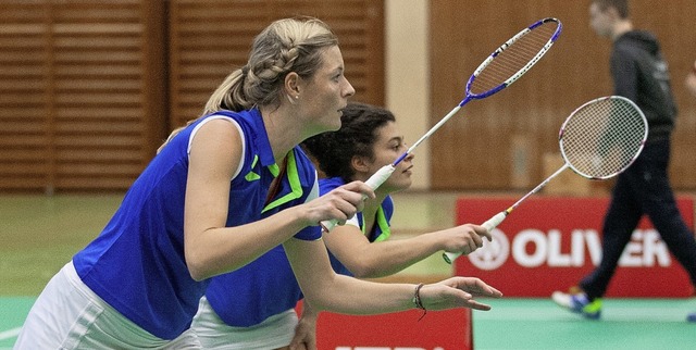 <BZ-FotoAnlauf>Badminton:</BZ-FotoAnla... Vorsprung an der Spitze verteidigen.   | Foto:  Alexandra Buss
