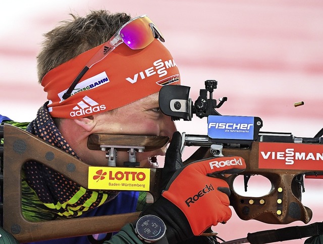 Luferisch brenstark ist Biathlet Ben...n ihm bei der WM immer wieder Patzer.   | Foto: dpa