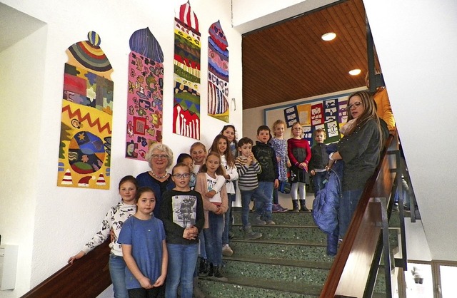 Die Kinder der Hohenlupfenschule Sthl... Projekt &#8222;Hundertwasser&#8220;.   | Foto: Angela Bhrer