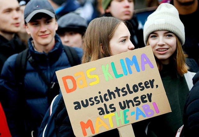 Seit Wochen demonstrieren in Deutschland Schler fr einen besseren Klimaschutz.  | Foto: dpa