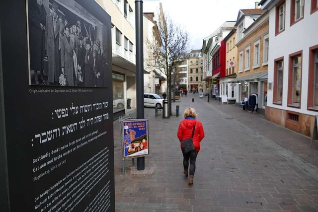 Die Erinnerungsstele fr die deportierten Lrracher Juden in der Teichstrae  | Foto: Peter Gerigk