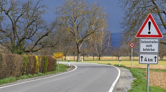 Die Landstrae von Kappel nach Wittenweier nach der Sanierung.  | Foto: OMi