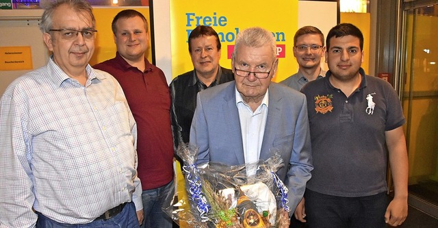 FDP-Kreisgeschftsfhrer Tilo Levante ...irtle, Carsten Voegele und Toni Mossa   | Foto: Heinz Vollmar