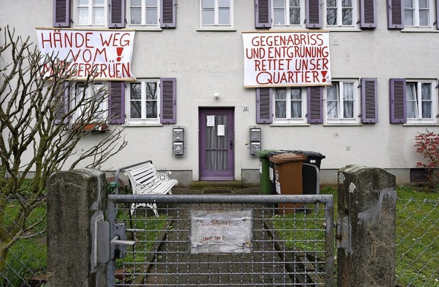 Bewohner des Quartiers Metzgergrn wehren sich gegen Abriss- und Neubauplne.  | Foto: Thomas Kunz
