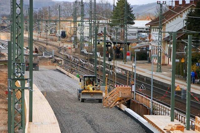 Der Ausbau der Rheintal-Bahnstrecke in Haltingen schreitet voran