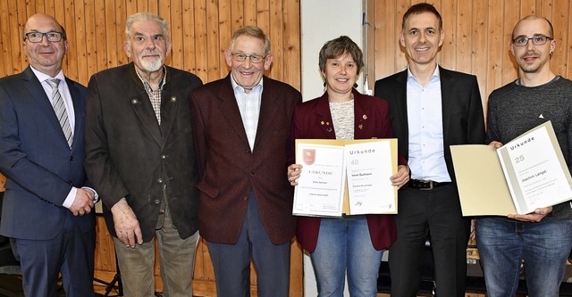 Peter Hssler, Karl Rgamer,  Gnter P...rg Lutz und Joachim Lngst (von links)  | Foto: Barbara Ruda