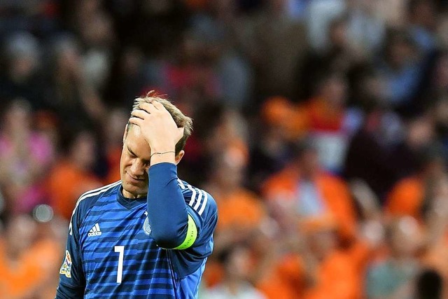 Wird Torhter Manuel Neuer am Sonntaga...einigen Monaten gegen die Niederlande?  | Foto: AFP