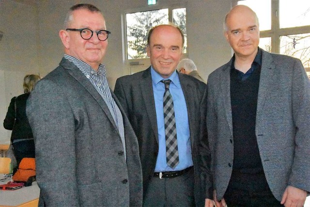 Schulleiter Matthias Hinderberger  mit...m Nachfolger Lutz Thormann (von links)  | Foto: Andrea Steinhart