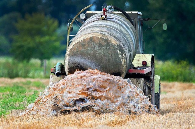 Glle auf dem Feld &#8211; Hauptquelle fr Nitrat im Trinkwasser  | Foto: dpa