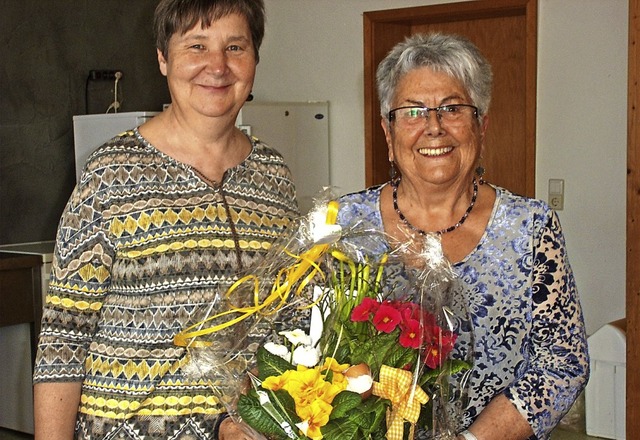 Christine Brendle (links) bedankt sich bei Rita Hug.   | Foto: Conny Selz