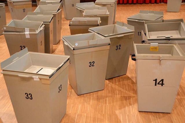Kommen bald wieder zum Einsatz: die Wahlurnen, hier nach der Kommunalwahl 2014   | Foto: Archivbild: I. Bhm-Jacob
