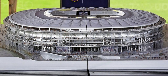 Ein Modell des neuen Barca-Stadions   | Foto: dpa