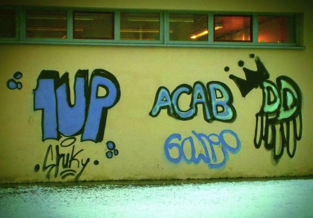 Diese Graffitis sprhten Unbekannte auf eine Wand der Lorettoschule.   | Foto: Saskia Kiebler