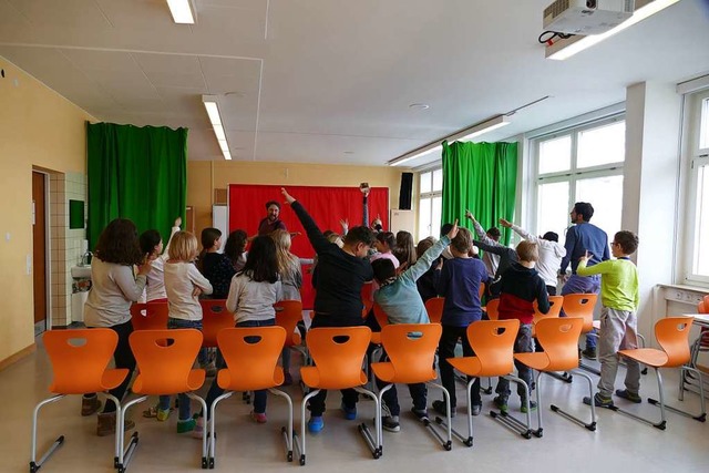 Trotz ernster Thematik hatten die Kind...Theaterauffhrung in der Goetheschule.  | Foto: Katrin Dein