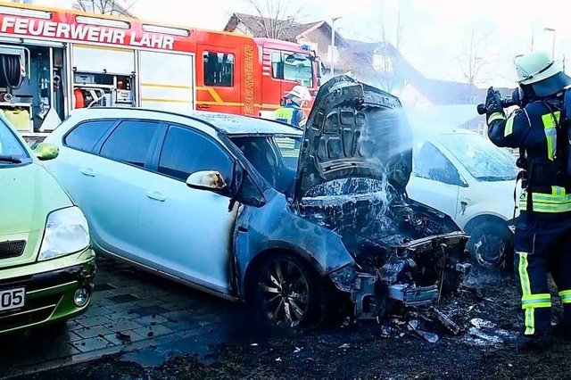 Die Feuerwehr konnte das Auto nicht mehr retten.  | Foto: Wolfgang Knstle