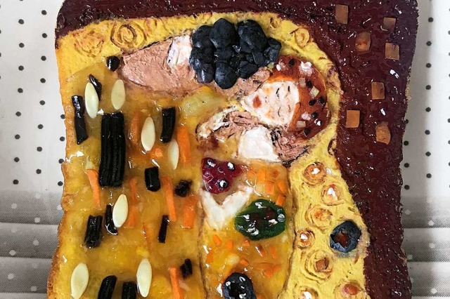 Klimts &#8222;Der Kuss&#8220; aus Senf und Schoko   | Foto: dpa