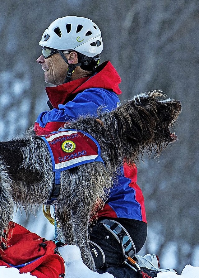 Johannes Hepting mit Lawinensuchhund Joschi  | Foto: Patrick Seeger