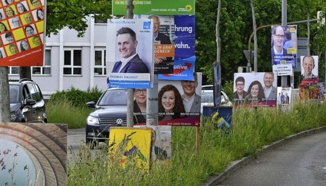 Bald werden noch viel mehr Plakate in ...sucht&#8217;s noch mal in der Politik.  | Foto: fotos: ingo schneider, Bamberger