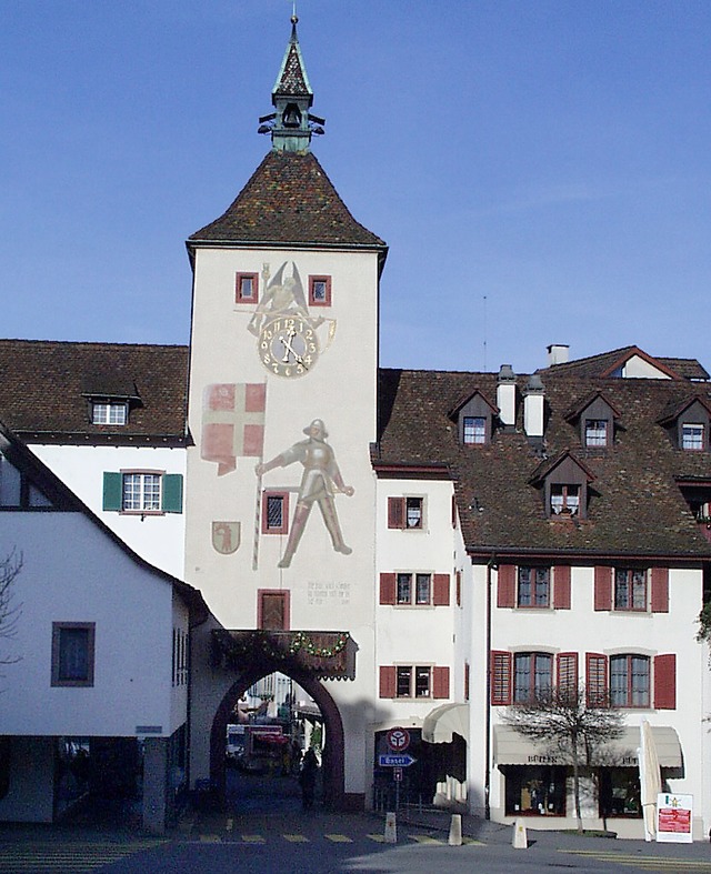 Stadttor von Liestal, der Hauptstadt d...truktur, von Universitt  bis Theater.  | Foto:  ds
