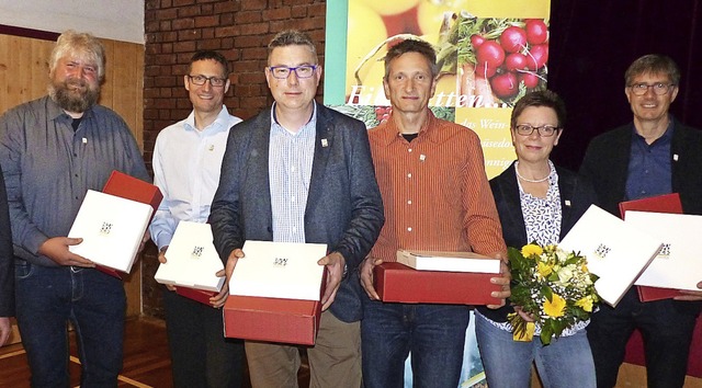 Geehrt (von links): Christoph Kullmer,...klin,  Ursula Schler,  Siegfried Br   | Foto: Bachmann-Goronzy