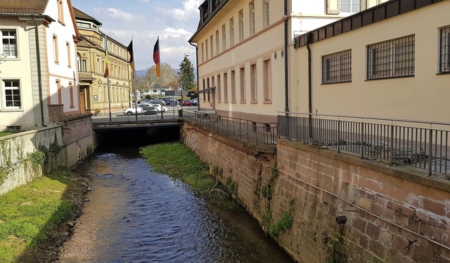 Es geht nicht um den Weg rechts, obwoh...niert wird, sondern um die Bachmauer.   | Foto: Gerhard Walser