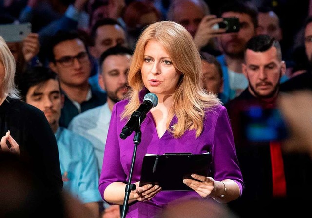 Die Slowakei hat mit groer Mehrheit d...zana Caputova zur Prsidentin gewhlt.  | Foto: AFP