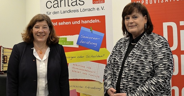 Gudrun Schemel (links) und Elke Zimmer...n die Jahreskampagne der Caritas vor.   | Foto: Britta Wieschenkmper