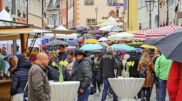 Gut beschirmt genossen die Menschen  a...ntikmarkt in der Endinger Innenstadt.   | Foto: Ruth Seitz