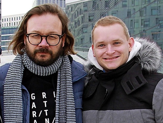 Tobias Stampf (rechts) mit Krimiautor Ingar Johnsrud   | Foto: SWR