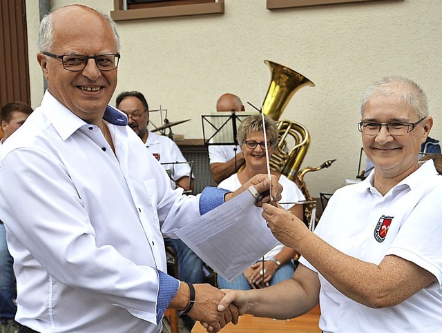 Ende Juli 2018 bernahm  Claude Falck ...ser das erste Jahreskonzert ins Haus.   | Foto: Edgar Steinfelder