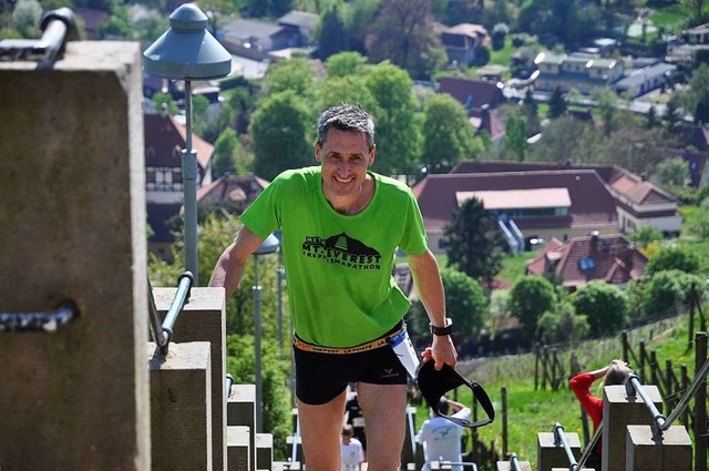 Matthias Becker aus Schuttertal nimmt ...est-Treppen-Marathon in Radebeul teil.  | Foto: Privat