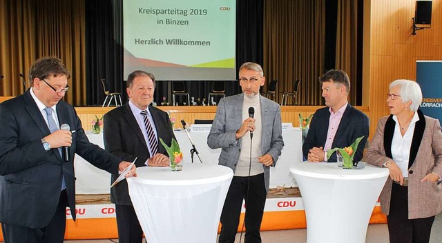Die Diskussionsrunde beim CDU-Kreisparteitag  | Foto: Rolf Reimann