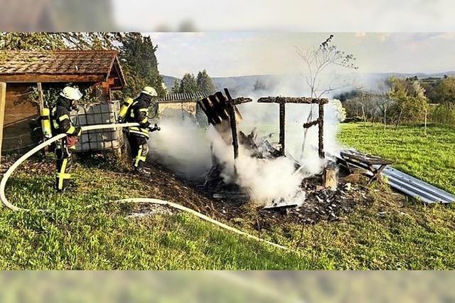 Gartenhaus nahe Kippenheim brannte