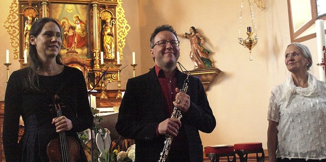 Geigerin Karin Rotta, Oboist Gianluca ...er Ibacher Kirche ein Frhlingskonzert  | Foto: Karin Stckl-Steinebrunner