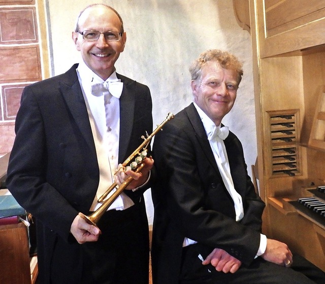 Ein kongeniales Duo: Bernhard Kratzer ...ompete) und Paul Theis (an der Orgel)   | Foto: Bianca Flier